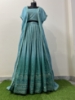 Picture of Gorgeous Turquoise Chikankari Georgette Indo-Western Set with Jacket