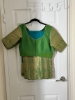 Picture of Stunning Teal & Lime Green Powerloom Kanchivaram Silk Saree Set