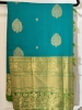 Picture of Stunning Teal & Lime Green Powerloom Kanchivaram Silk Saree Set