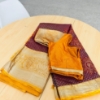 Picture of Gorgeous semi kanchi pattu royal maroon-and-gold combination  saree