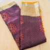 Picture of Gorgeous semi kanchi pattu royal maroon-and-gold combination  saree
