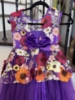 Picture of Floral applique work gown with net ghera 10-13Y
