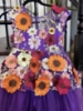 Picture of Floral applique work gown with net ghera 10-13Y