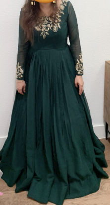 Picture of Bottle green Party wear Long Dress