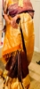 Picture of Gorgeous semi kanchi pattu royal maroon-and-gold combination  saree