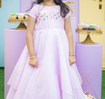 Picture of All over cutdana work layered frock 6-7Y