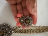 Picture of Coral Ganesha pendant with matching earrings with 4 lines black beads chain