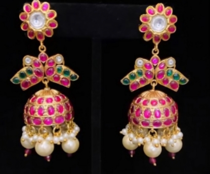 Picture of Beautiful brand new Dual peacock jhumkas