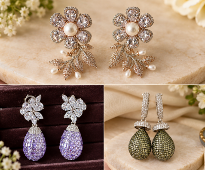 Picture of 3 pairs of stunning Cocktail earrings for your parties 