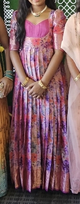 Picture of Pink floral Long frock 8 -10 years 