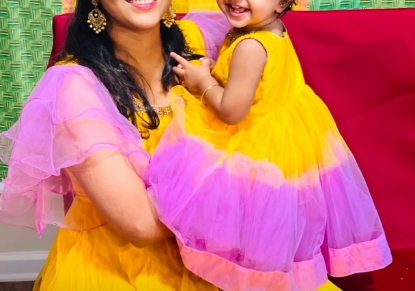 Picture of Mom and Daughter party frock combo set