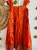 Picture of Brand new never worn Paithani frock with colorful parrot work on  yoke part