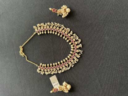 Picture of Ruby and Pearl guttapusalu look alike necklace