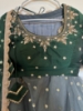 Picture of Green and grey fancy half saree 