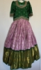 Picture of Lilac and green kanchi pattu lehanga with heavy maggam work 6-8Y