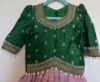 Picture of Lilac and green kanchi pattu lehanga with heavy maggam work 6-8Y
