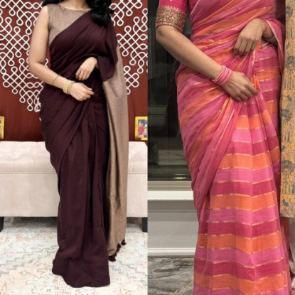 Picture of Suta Bombay pure mul cotton saree combo