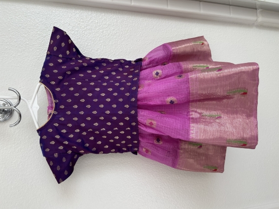 Picture of 2-in-1 style kota frock and pattu pavada style with paithani border 