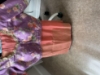 Picture of Brand new peach saree with contrast lilac floral blouse 