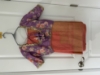 Picture of Brand new peach saree with contrast lilac floral blouse 
