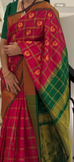 Picture of Traditional color combo Gadwal saree with multi use blouse